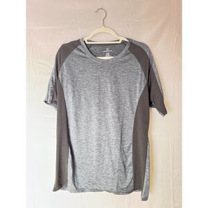 Real Essentials Heathered Gray Performance Tee – Size L – NWT